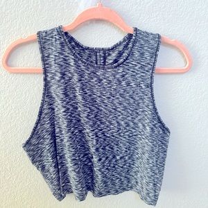 Size 10 black/blue/white heathered lululemon tank top